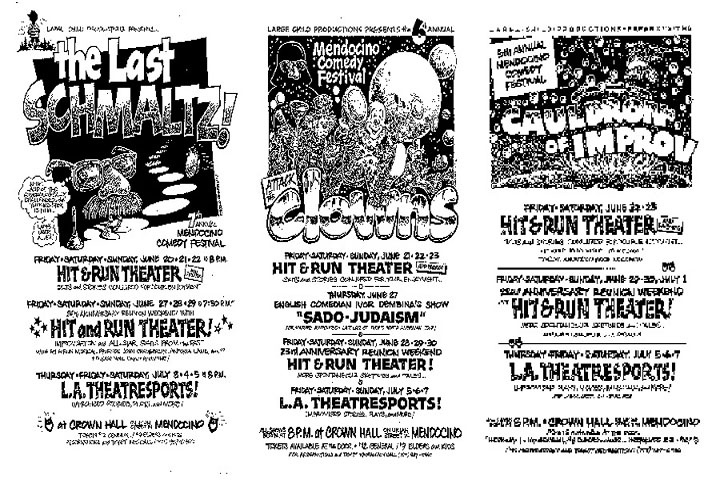 Mendocino Comedy Festival Posters 2001, 2002 & 2003