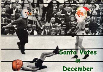 Doug Nunn's Xmas Cards - Santa Votes in December